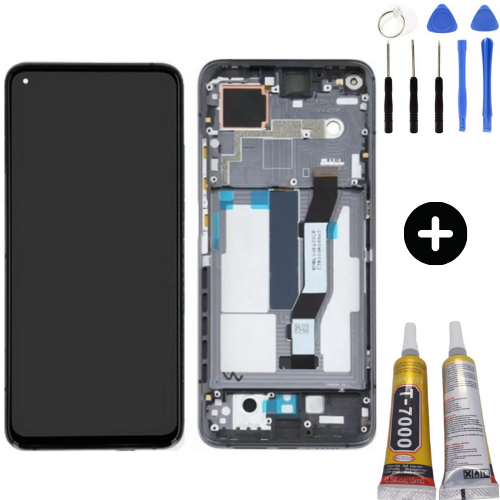 Xiaomi Mi 10T Pro Uyumlu Çıtalı A Kalite Lcd Ekran Dokunmatik Siyah + Montaj Seti