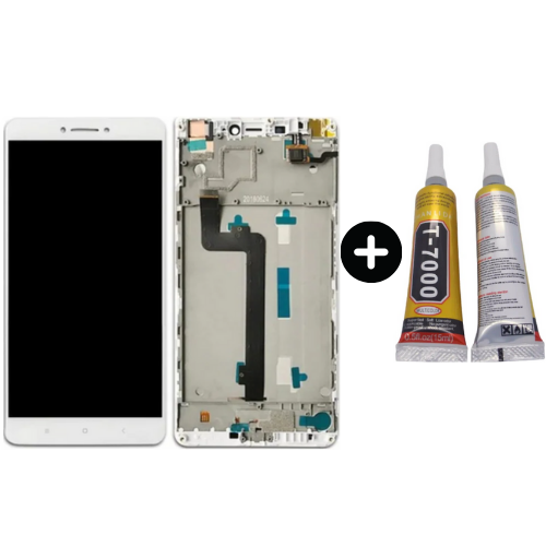 Xiaomi Mi Max 2 Uyumlu Çıtalı Lcd Ekran Dokunmatik Beyaz + B7000