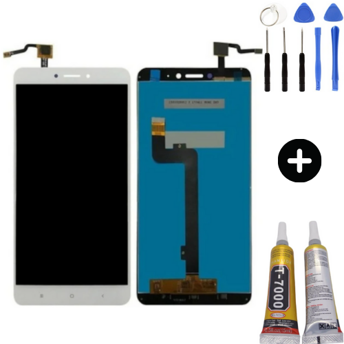 Xiaomi Mi Max 2 Uyumlu Lcd Ekran Dokunmatik Beyaz + Montaj Seti