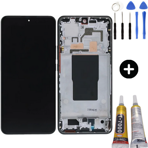 Xiaomi Mi 12T Pro Uyumlu Çıtalı Lcd Ekran Dokunmatik Siyah + Montaj Seti