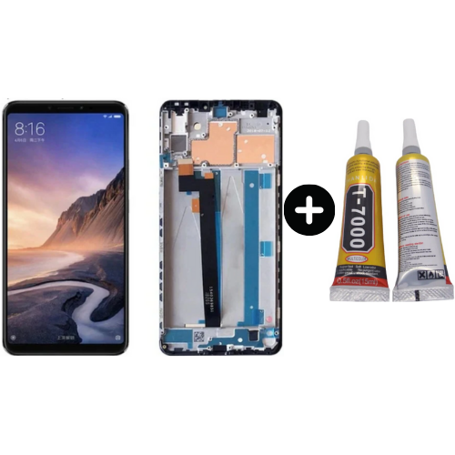 Xiaomi Mi Max 3 Uyumlu Çıtalı Servis Lcd Ekran Dokunmatik Siyah + B7000