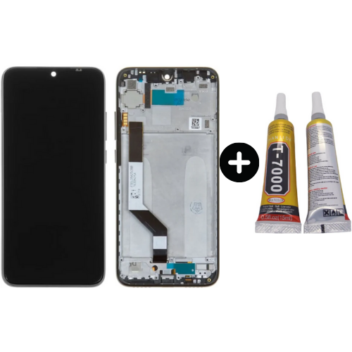 Xiaomi Redmi Note 7 Uyumlu Çıtalı Servis Lcd Ekran Dokunmatik Siyah + B7000