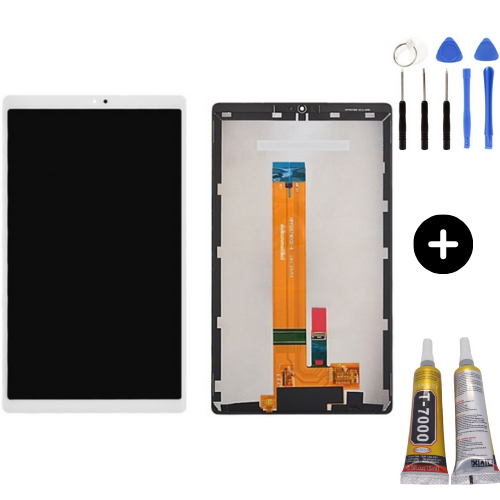 Samsung Galaxy Tab A7 Lite SM-T220 Uyumlu HK Dokunmatik Set Beyaz + Montaj Seti