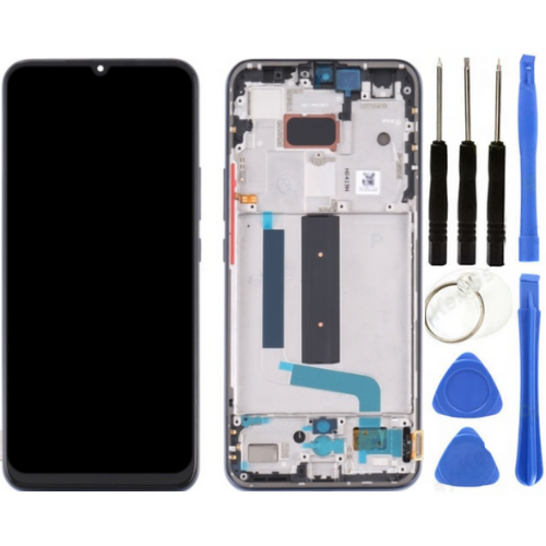 Xiaomi Mi 10 Lite 5G Uyumlu Çıtalı HK Lcd Ekran Dokunmatik Siyah + Tamir Seti