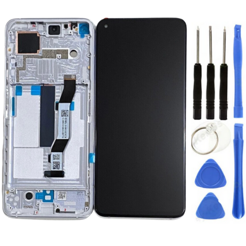 Xiaomi Mi 10T Pro Uyumlu Çıtalı OLED Lcd Ekran Dokunmatik Beyaz + Tamir Seti