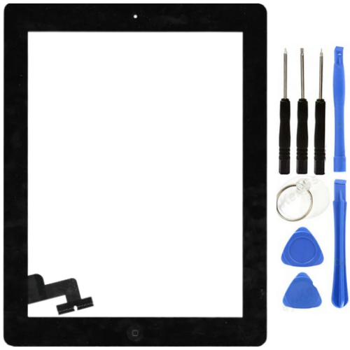 iPad 2.Nesil A1395-A1396-1397 Uyumlu HK Home Tuşlu Dokunmatik Siyah + Tamir Seti