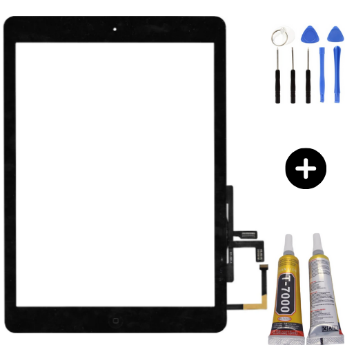 iPad Air 1.Nesil A1474-A1475-A1476 Uyumlu HK Home Tuşlu Dokunmatik Siyah + Montaj Seti