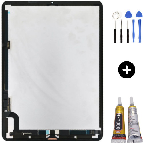 iPad Air 4.Nesil A2072-A2316-A2324-A2325 Uyumlu Servis Dokunmatik Siyah + Montaj Seti