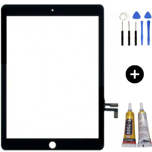 iPad 5.Nesil A1822-A1823 Uyumlu Dokunmatik Siyah + Montaj Seti