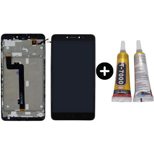 Xiaomi Mi Max 2 Uyumlu Çıtalı OLED Lcd Ekran Dokunmatik Siyah + B7000