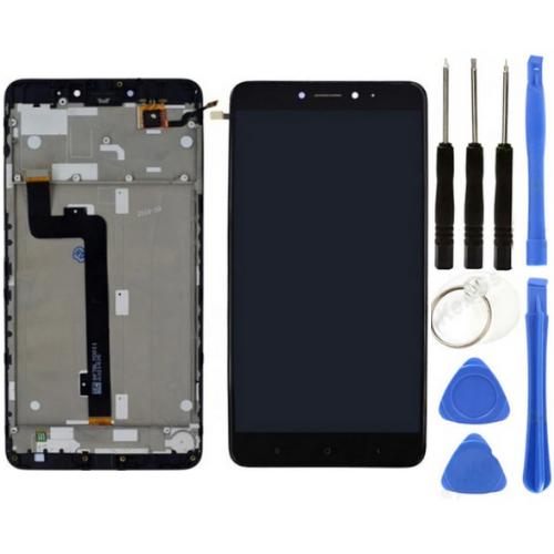 Xiaomi Mi Max 2 Uyumlu Çıtalı HK Lcd Ekran Dokunmatik Siyah + Tamir Seti