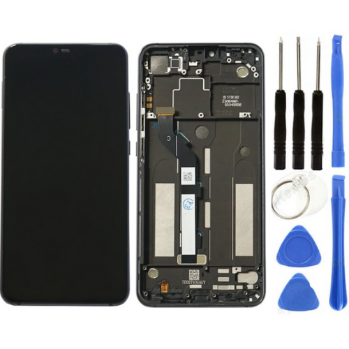 Xiaomi Mi 8 Lite Uyumlu Çıtalı HK Lcd Ekran Dokunmatik Siyah + Tamir Seti