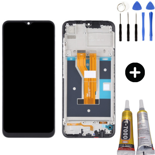 Realme C20 Uyumlu Çıtalı Servis Lcd Ekran Dokunmatik + Montaj Seti