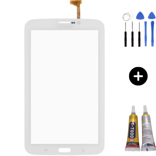 Samsung Galaxy Tab 3 SM-T212 Uyumlu HK Dokunmatik Beyaz + Montaj Seti