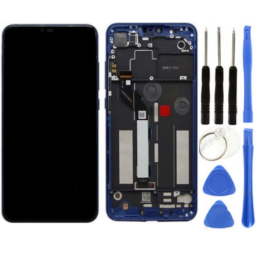Xiaomi Mi 8 Lite Uyumlu Çıtalı A Kalite Lcd Ekran Dokunmatik Mavi + Tamir Seti