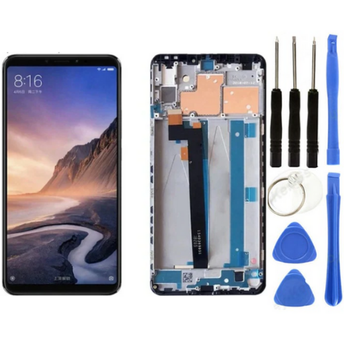 Xiaomi Mi Max 3 Uyumlu Çıtalı Servis Lcd Ekran Dokunmatik Siyah + Tamir Seti