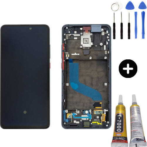 Xiaomi Mi 9T Pro Uyumlu Çıtalı Servis Lcd Ekran Dokunmatik Siyah + Montaj Seti