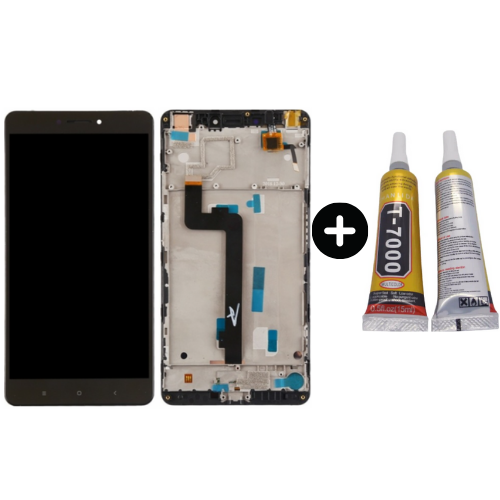Xiaomi Mi Max Uyumlu Çıtalı A Kalite Lcd Ekran Dokunmatik Siyah + B7000