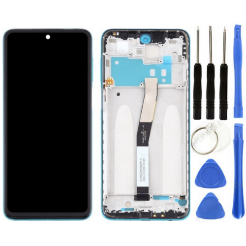 Xiaomi Redmi Note 9S Uyumlu Çıtalı OLED Lcd Ekran Dokunmatik Mavi + Tamir Seti