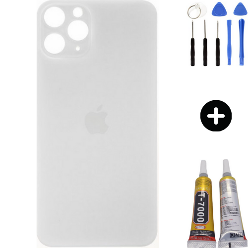 iPhone 11 Pro Uyumlu Arka Pil Batarya Kapak Beyaz + Montaj Seti