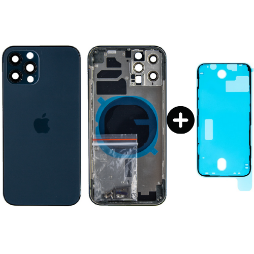 iPhone 12 Pro Uyumlu Boş Kasa Mavi + Sıvı Ve Toz Bandı