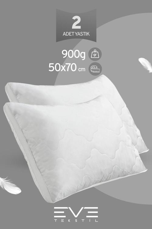 2 Adet Klimax Beyaz Serisi Kılıflı Fermuarlı Klimali Antialerjik Silikon Nano Elyaf Yastık 50x70cm 