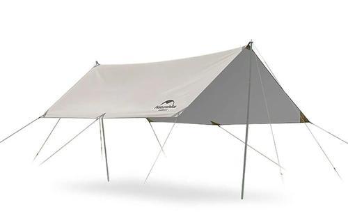 Square Glamping 3x5 mt Tarp [Güneş ve Rüzgar Koruma Tentesi] Quicksand Gold/Light Coated Silver