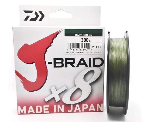 J-Braid X8 Dark Green Olta Misinası 300Mt  Dark Green-0,22 MM