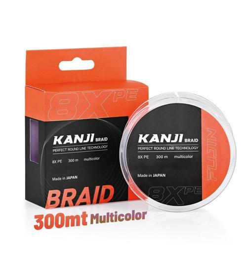 Kanji 8X 300MT Pe Line Olta Misinası MultiColor-0,185 mm