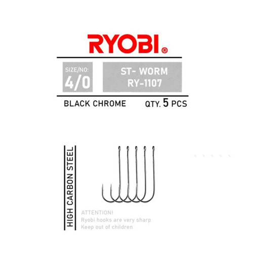St-Worm RY-1107 Black Nickel Olta İğnesi Black Nickel-NO:2/0