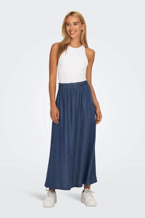 Kadın Onlpema Beli Lastikli Maxi Etek 15250371 Koyu Mavi