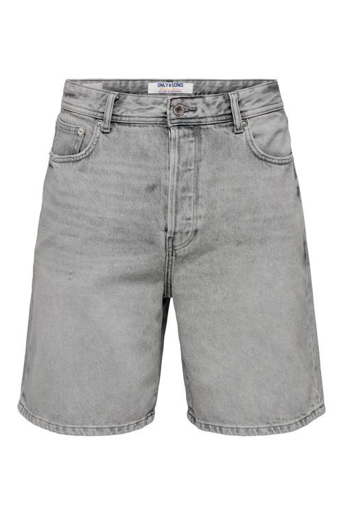 Erkek Onsfade Rahat Kalıp Jean Şort 22033157 Gri