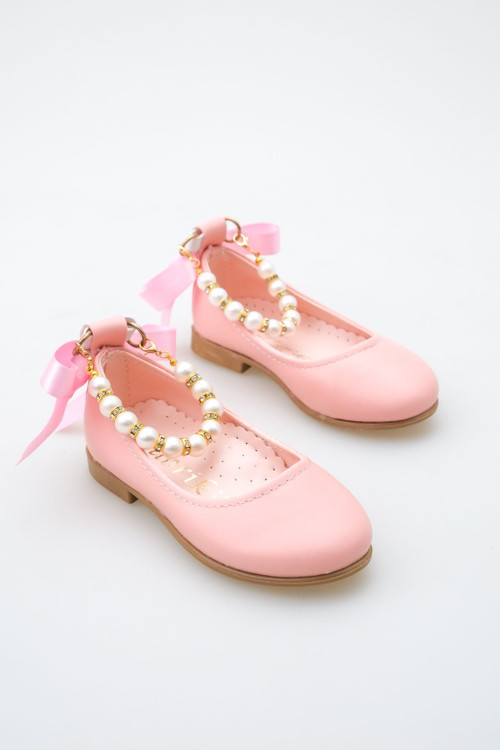 Mat Pembe Bileği İncili Kız Çocuk Babet