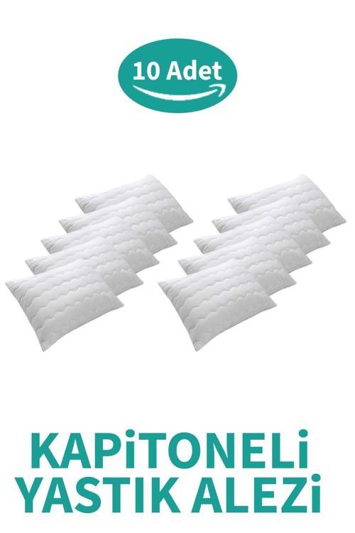 Kapitoneli Yastık Alezi 10'Lu Pamuklu Fermuarlı Kapitone Yastık Koruyucu Yastık Kılıfı