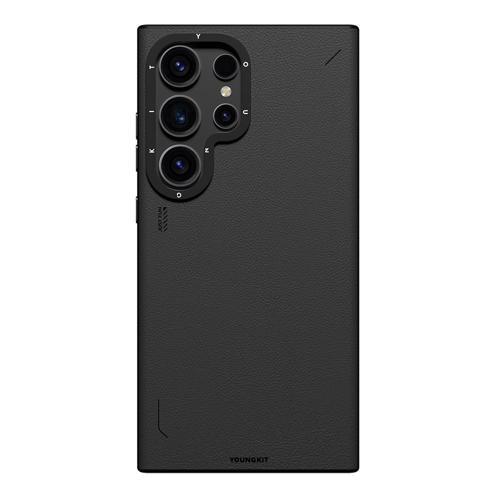 Galaxy S24 Ultra Kılıf M-safe Şarj Özellikli Basit Mat Deri Desenli Youngkit Tech Fashion Serisi Kapak