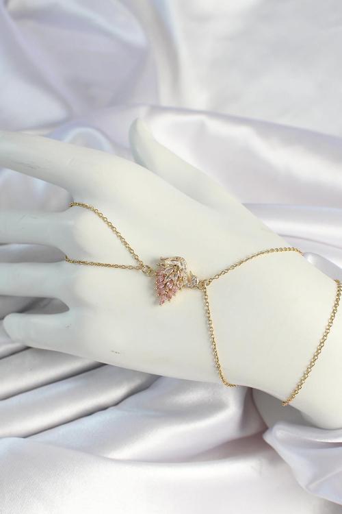 Çelik Gold Renk Zirkon Taşlı Kuğu Figürlü Şahmeran