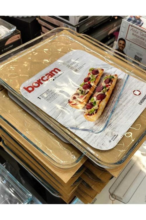 FIRIN KABI BORCAM KARE DESENLİ FIRIN KABI YENİ 33.5*24.5 PİDE BÖREK DİKDÖRTGEN TEPSİ