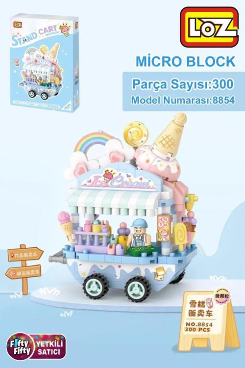 Loz Micro Block Serisi Dondurma Arabası 300 Parça Oyuncak Yapım Seti FFLZ-8854