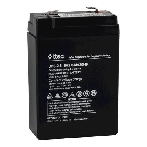 h 6 Volt - 2.8 Amper Dik Akü 66 X 33 X 97 mm