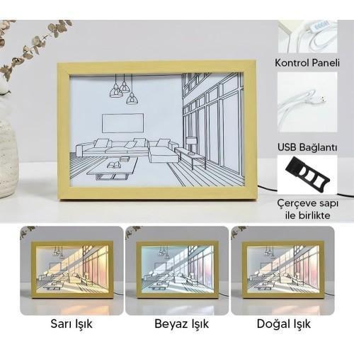 Büro Ev Ofis Dekoru için Işıklı Retro Stil Pano Tablo