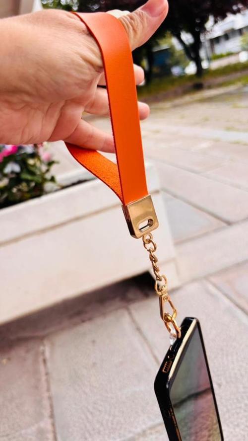 Turuncu Renk  Telefon Bilek Askısı, Telefon Zinciri, Telefon Askısı, Tüm Telefon Kılıfları İçin Uyg