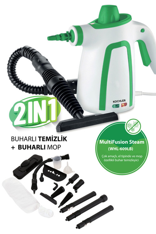WHL-609LB 2-in-1 Buharlı Temizlik Makinesi – El Tipi ve Mop Özellikli, Çok Amaçlı Temizlik