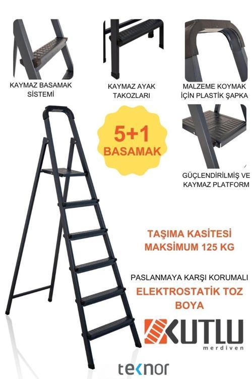 Kutlu 5+1 Metal Merdiven