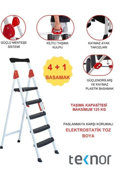 Extreme Plastik Basamaklı 4+1 Metal Merdiven