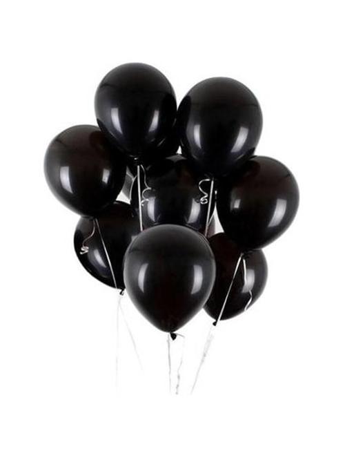 Siyah Balon Parlak Renkli 10'lu Paketli Balon 12 Inç - Siyah