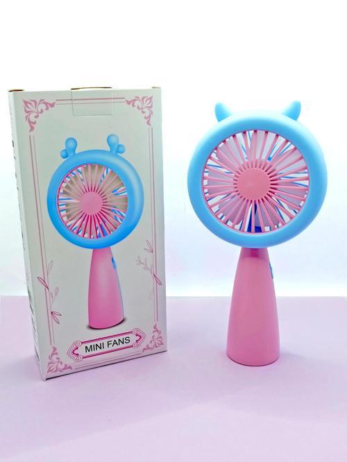 Şarj Edilebilir Işıklı Fanlı Kulaklı Vantilatör - Pembe
