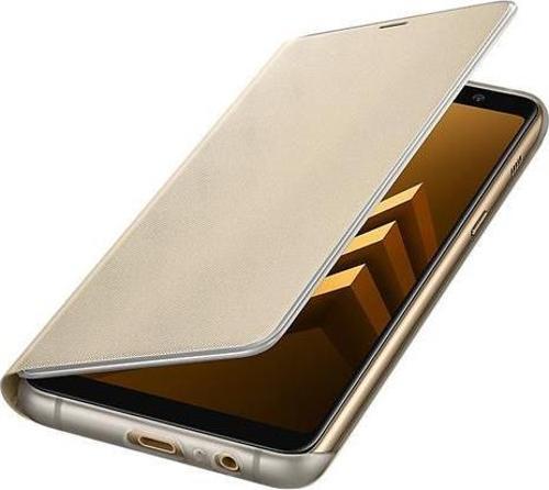 Galaxy A8 Plus (2018) ile Uyumlu Neon Flip Koruyucu Kılıf Altın EF-FA730PFEGWW