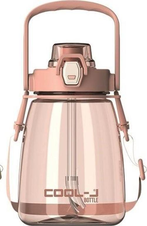 Askılı Pipetli Tritan Sporcu Matara (Suluk) 1200Ml Pembe K7563