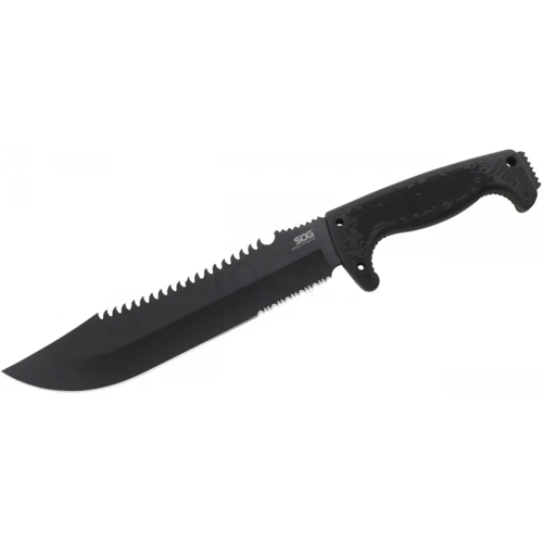 F03t Kamp Tırtıklı Testereli Outdoor Pala / Bıçak 39 Cm - Kauçuk Saplı