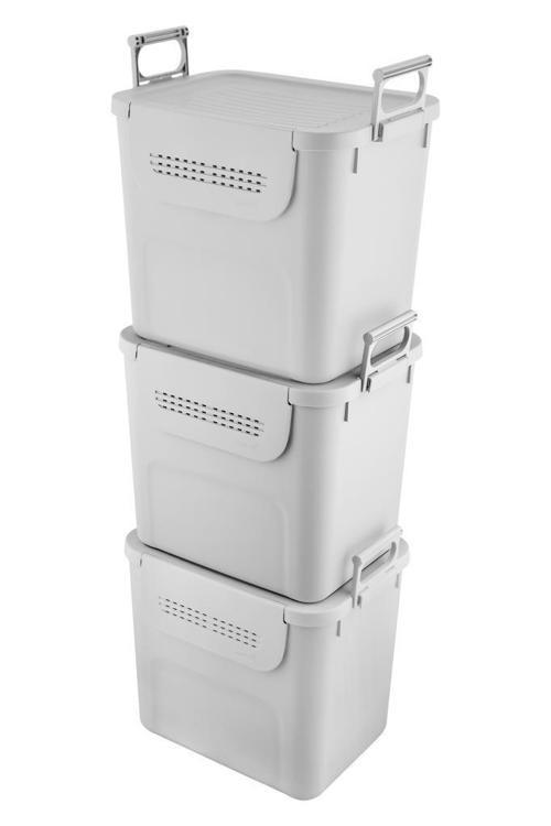 Motek  Mybox 3x30 Litre Kulplu Çok Amaçlı Organizer Saklama Kutusu-MT-35